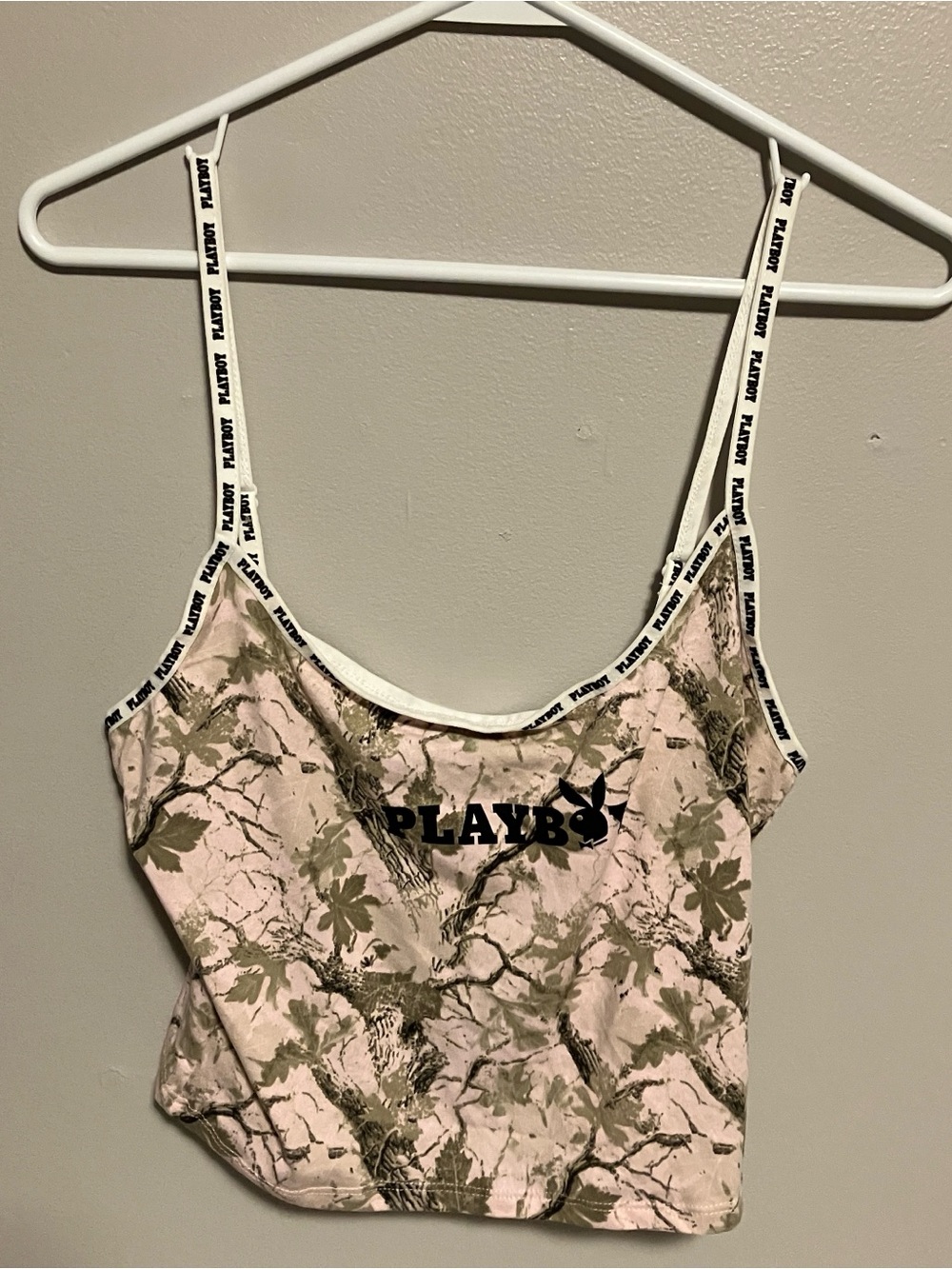 PLAYBOY Pink Camo crop top Y2K size large